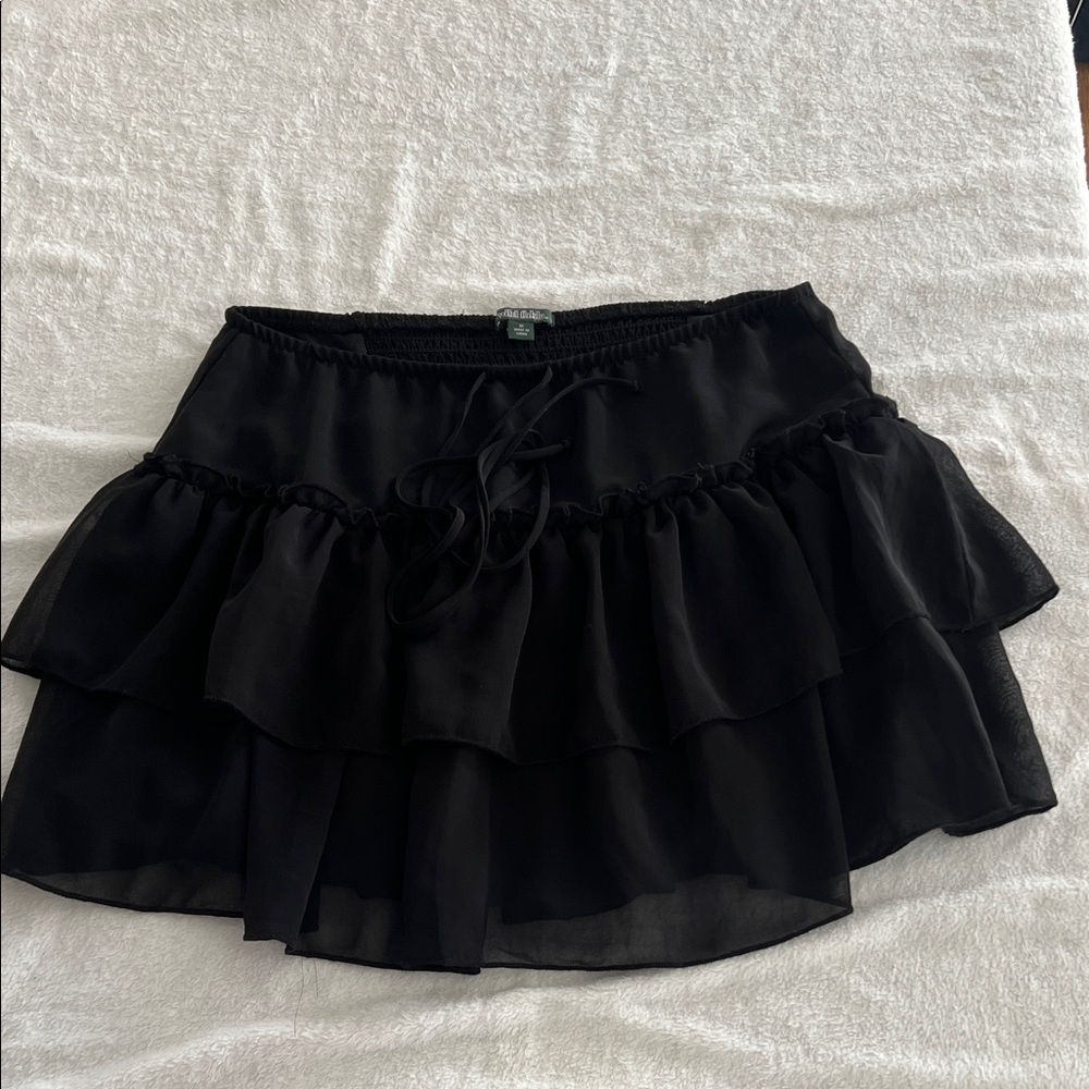 Elegant Black Ruffled Skirt